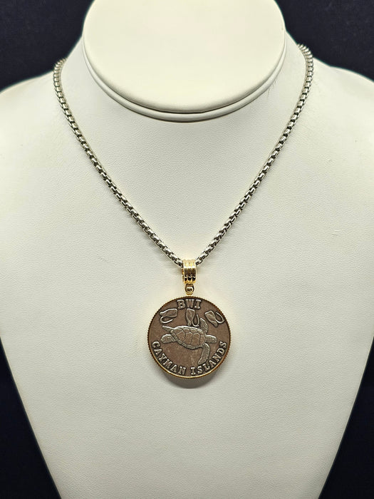 Cayman Turtle Coin with 14kt Gold