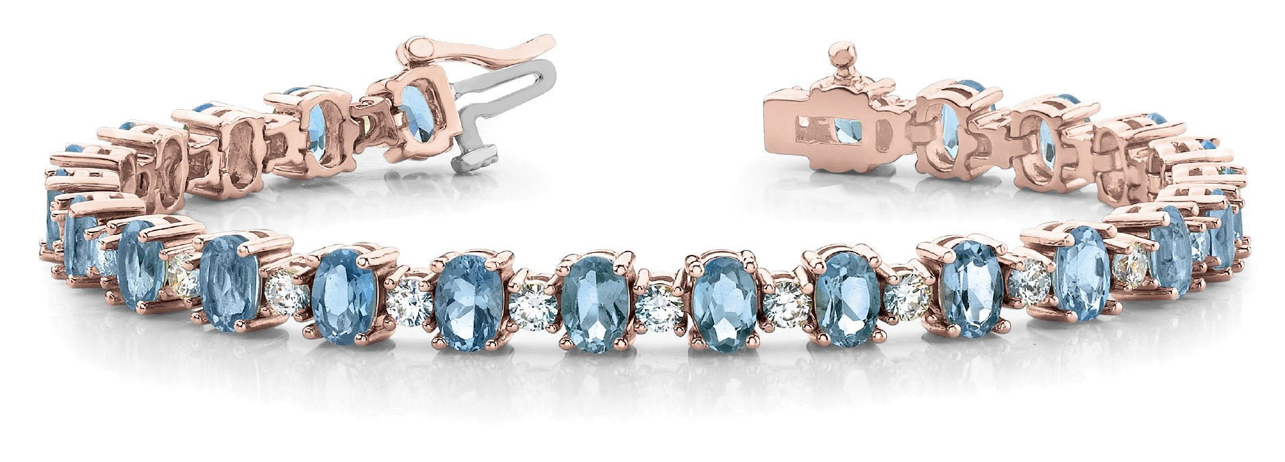 Blue Topaz 13.80ct & Diamond 2.63ct Bracelet - 14kt Gold