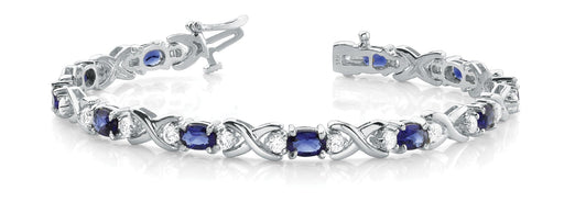 Sapphire 5.90ct & Diamond 0.98ct Bracelet - 14kt Gold