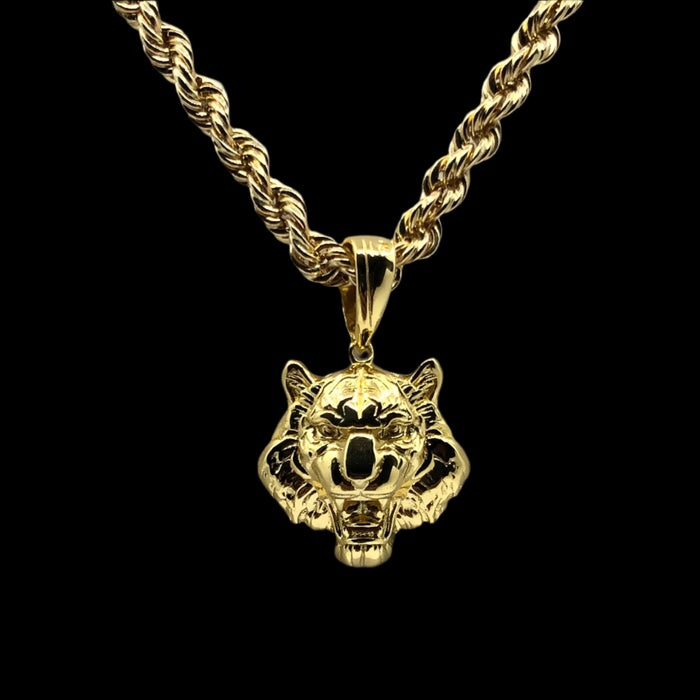 14k Gold Lion Head Pendant