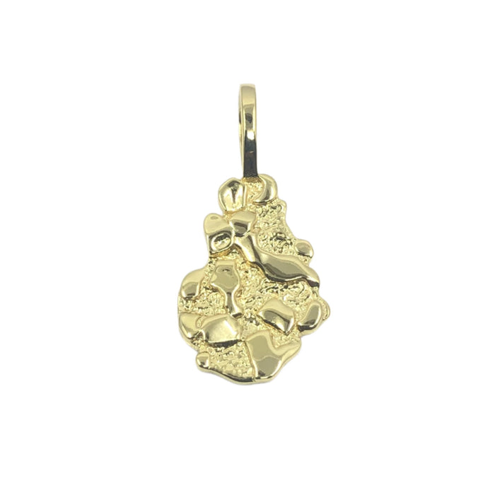 14k Gold Nugget Pendant Irregular Shape 1.5”