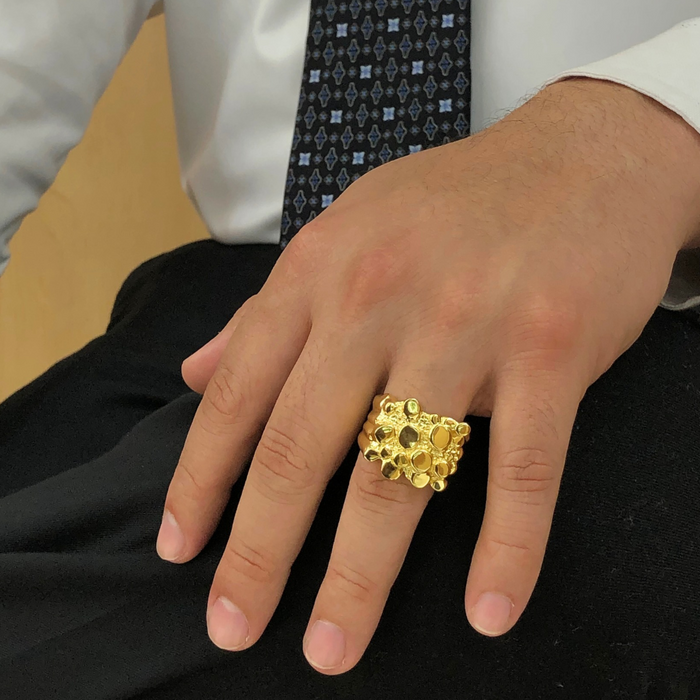 14k Gold Fancy Big Nugget Ring