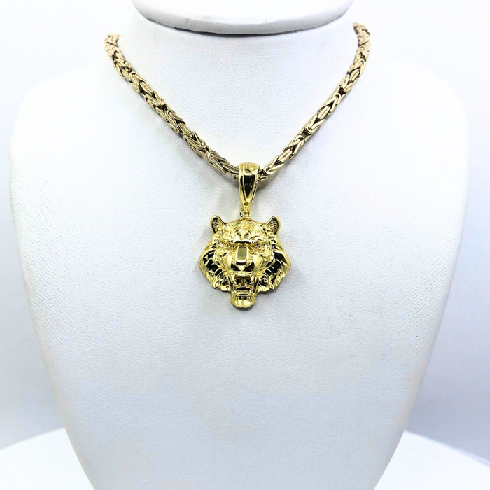 14k Gold Lion Head Pendant