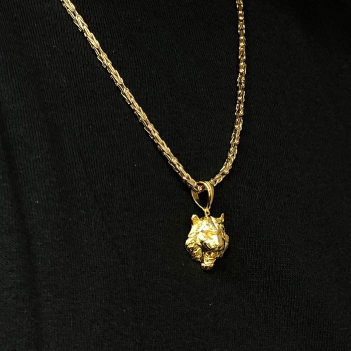 14k Gold Lion Head Pendant