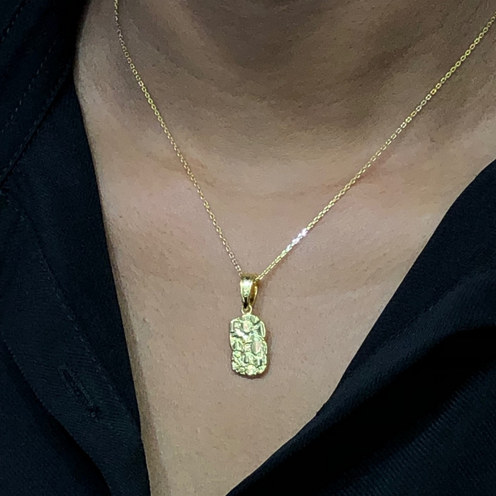 14k Gold 1" Nugget Pendant 1"