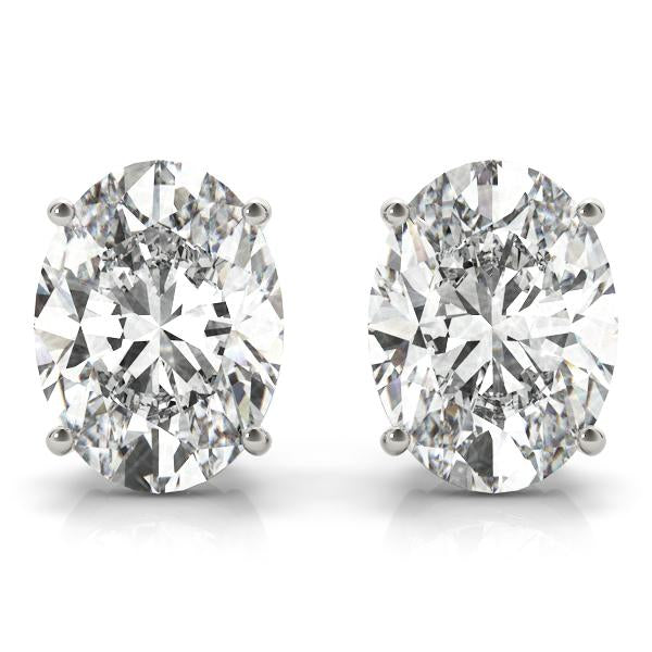 Diamond Stud Earrings Oval 1.00 ct tw 14kt Gold