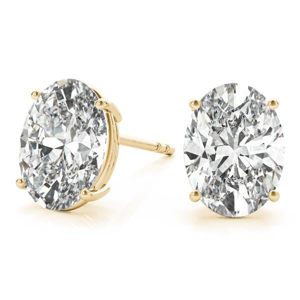 Diamond Stud Earrings Oval 1.00 ct tw 14kt Gold