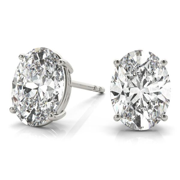 Diamond Stud Earrings Oval 1.00 ct tw 14kt Gold