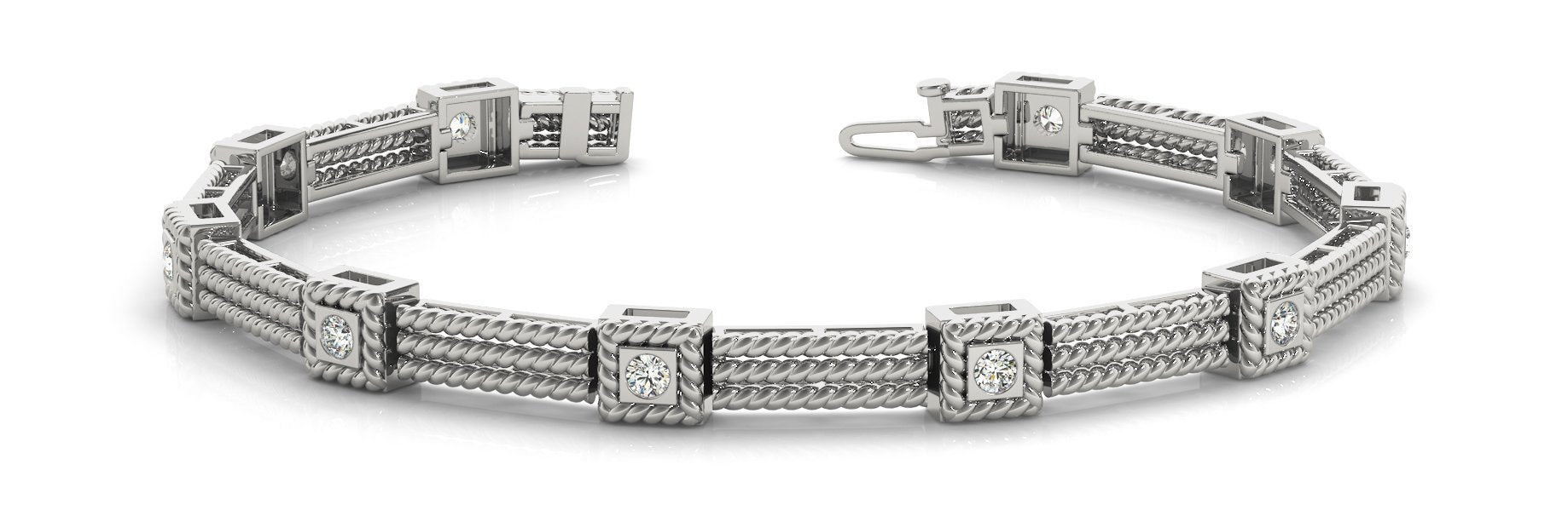 Fancy Diamond Bracelet Ladies 0.48ct tw - 14kt White Gold