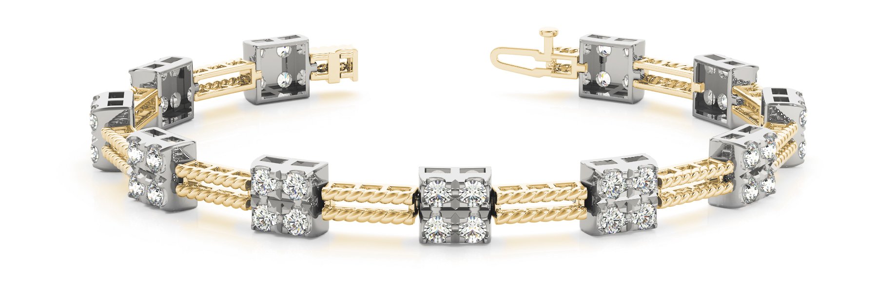 Fancy Diamond Bracelet Ladies 1.02ct tw - 14kt Yellow Gold
