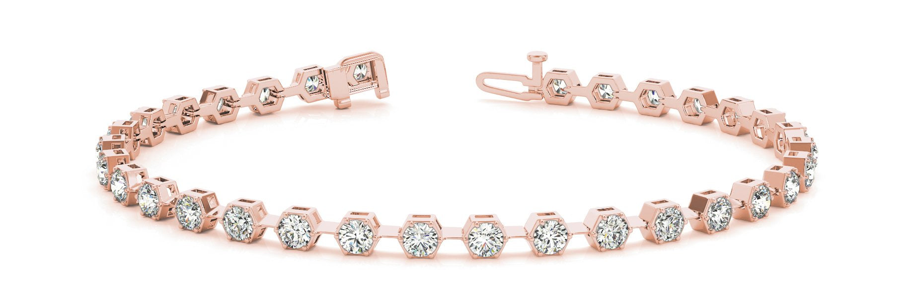 Fancy Diamond Bracelet Ladies 1.52ct tw - 14kt Rose Gold