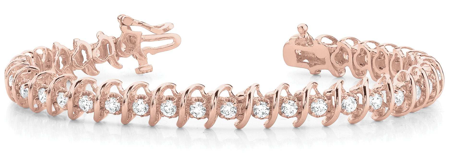 Fancy Diamond Bracelet Ladies 1.91ct tw - 14kt Rose Gold