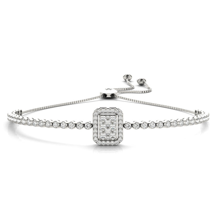 Fancy Diamond Bracelet Ladies 1.53ct tw - 14kt White Gold