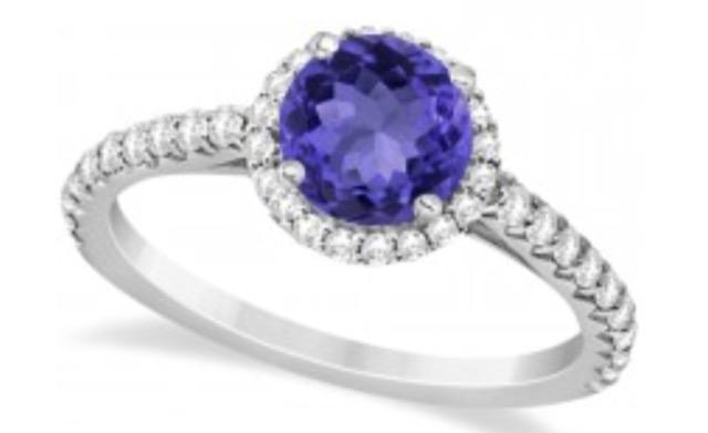 Tanzanite 1.00 ct tw Ring with 0.45 ct tw diamonds & 14kt Gold